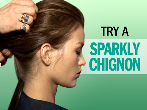 preview for Try a Sparkly Chignon