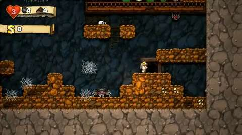 Screenshot taken from the Spelunky game.