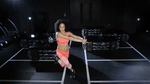 preview for adidas curtsy lunge with dumbbell