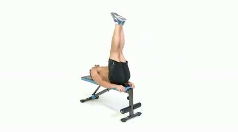 preview for flat bench lying leg raise