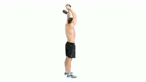 dumbbell overhead tricep press