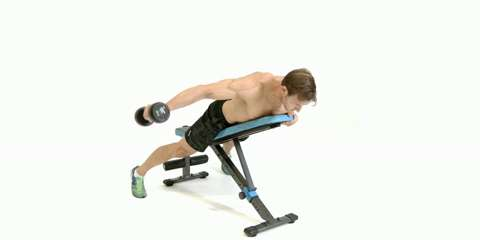 How to do the one arm incline prone reverse dumbbell fly