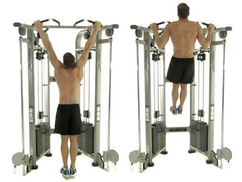 Wide-grip pullups