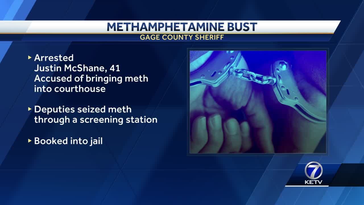 Nebraska man arrested for bringing methamphetamine to courthouse