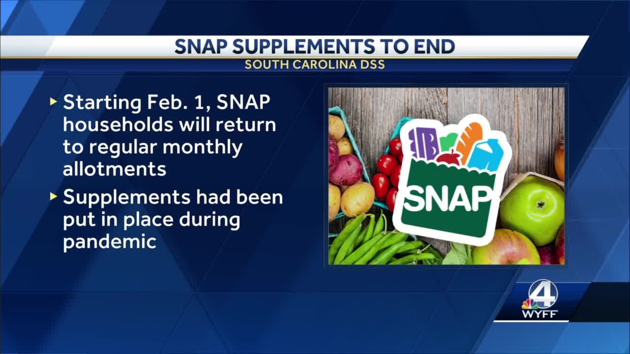 South Carolina SNAP emergency allotments end