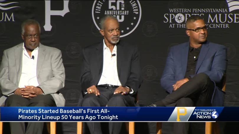 Pirates in MLB's 1st minority lineup honored 50 years later