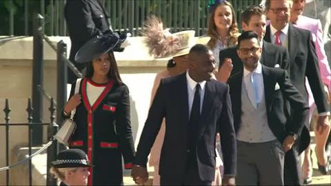 preview for Oprah Winfrey and Idris Elba arriving at the Royal Wedding