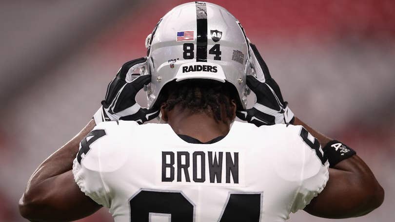 Oakland Raiders wide receiver Antonio Brown holds his jersey during an NFL  football news conference, Wednesday, March 13, 2019, in Alameda, Calif. (AP  Photo/Ben Margot)