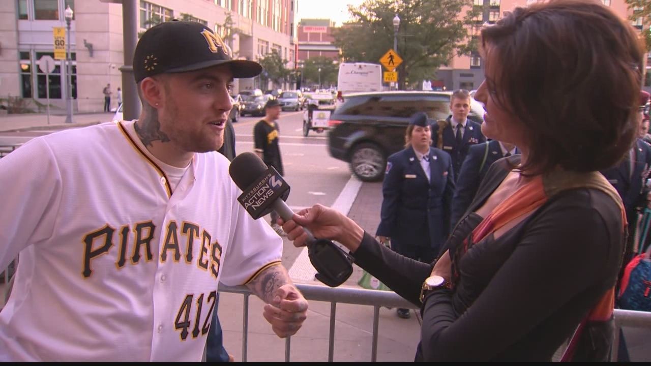 Mac Miller throws out first pitch at Pittsburgh Pirates game