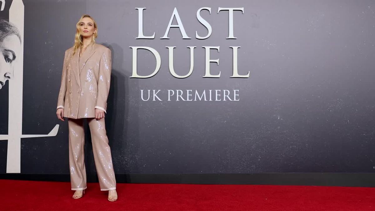 preview for Jodie Comer in Gucci at 'The Last Duel' UK premiere