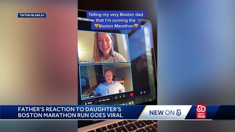 810px x 456px - Dad's reaction to daughter running Boston Marathon goes viral