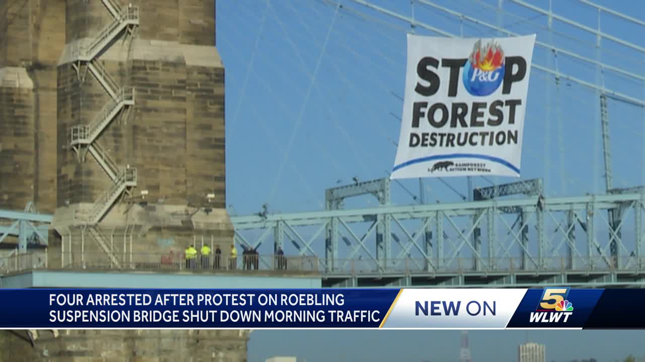 Police: 4 arrested after protest on Roebling Bridge Wednesday morning