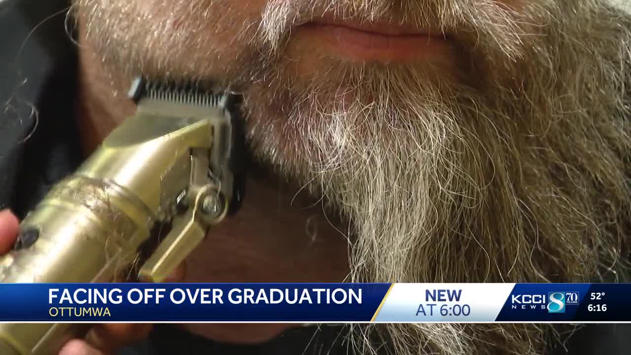 Ottumwa student graduates, thanks to principal's big hairy deal
