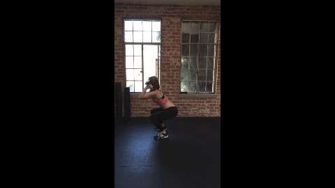 preview for Holly Perkins Demonsrates the Dumbbell Front Squat