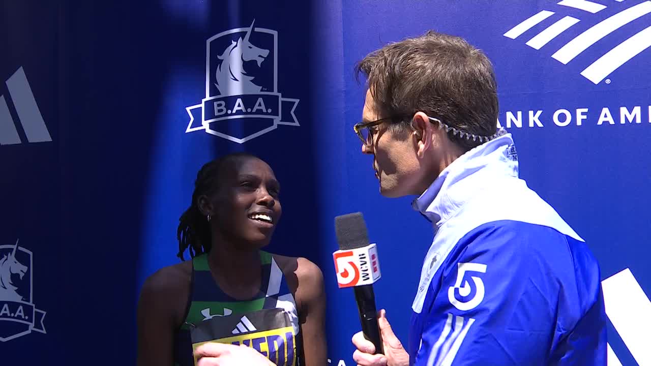 Kenya's Sharon Lokedi talks about winning Boston Marathon