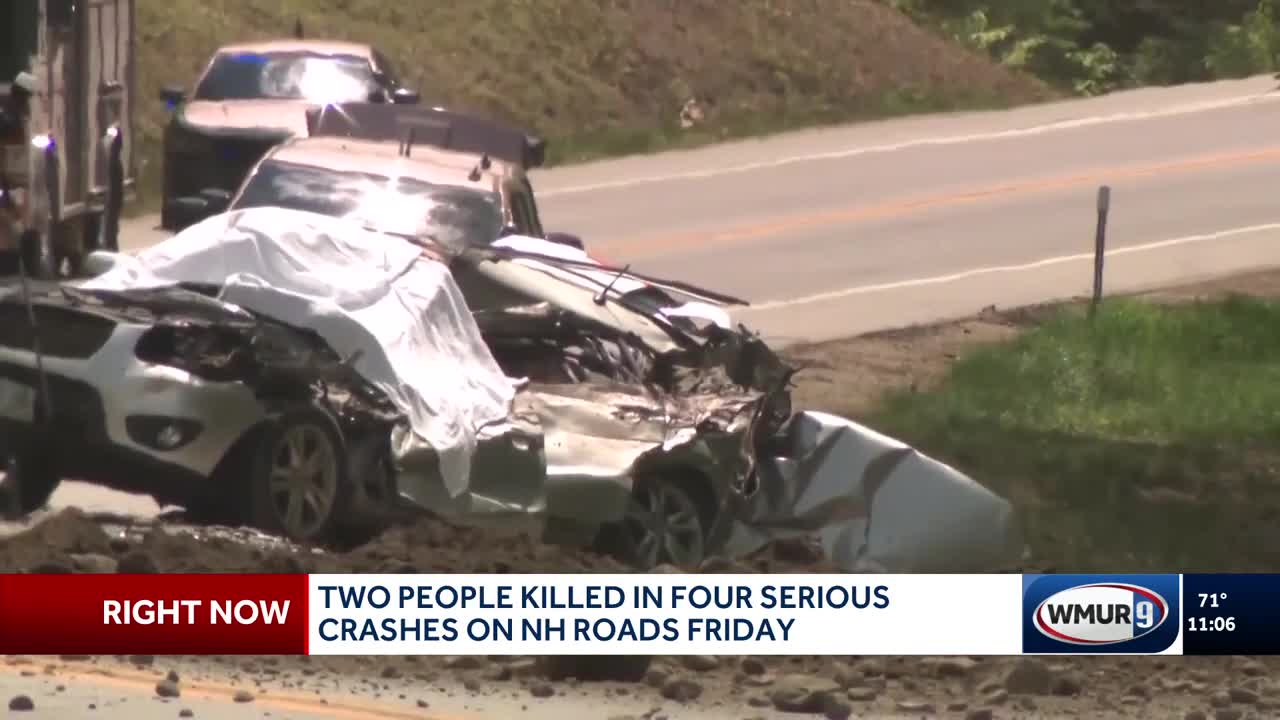 2 people killed in 4 serious crashes on New Hampshire roads on Friday