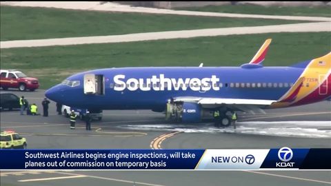 preview for Southwest Airlines begin engine inspections