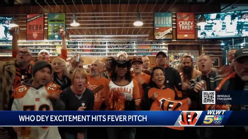 Bengals fans celebrate in the streets of Cincinnati