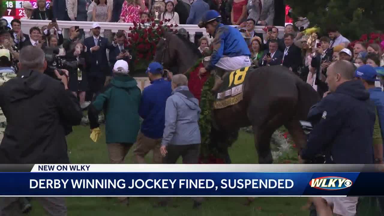 Jockey of Kentucky Derby winner Sovereignty fined, suspended for excessive whipping