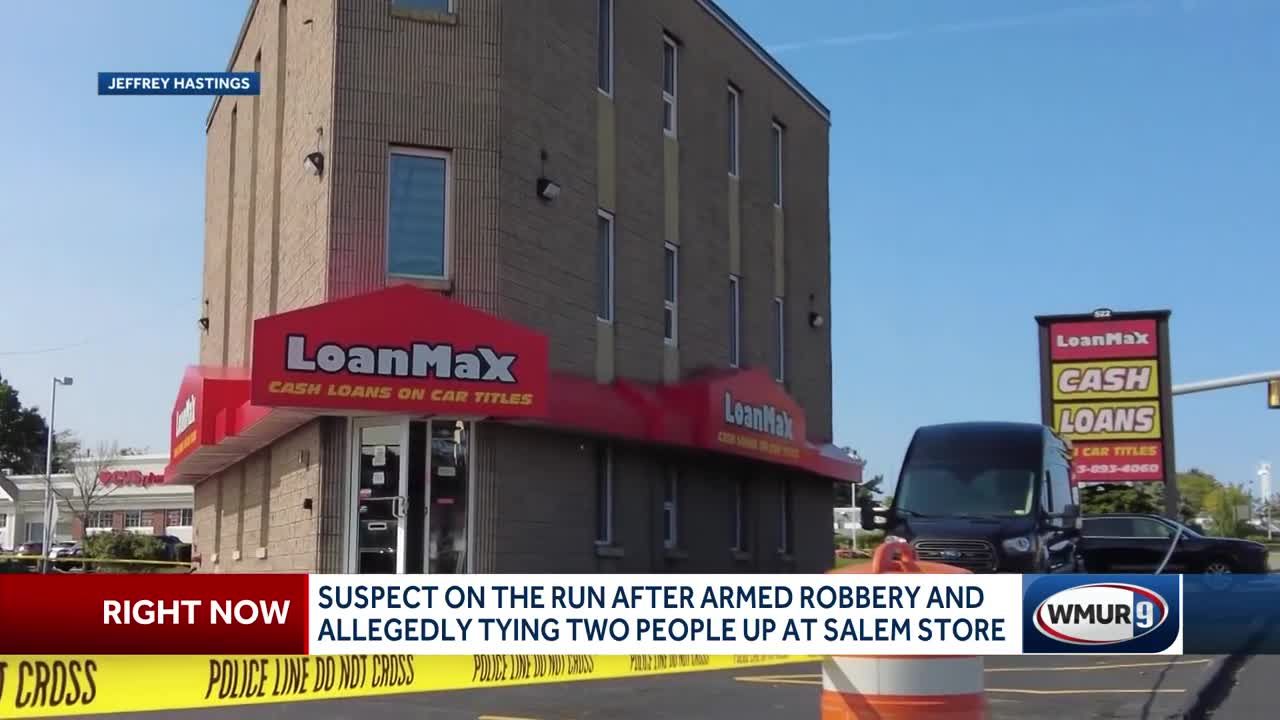 Armed robbery suspect on the run after allegedly tying up employees at New Hampshire business
