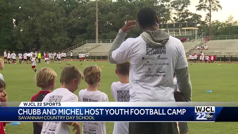 Chubb and Michel Host Youth Football Camp in Savannah