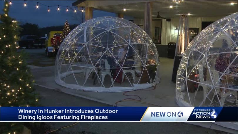 Winery In Western Pa Introduces Outdoor Dining Igloos Featuring Fireplaces