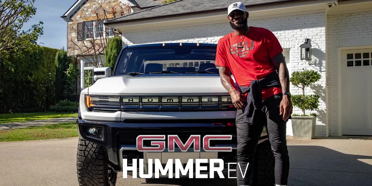 Here is the meeting between LeBron James and his GMC Hummer EV