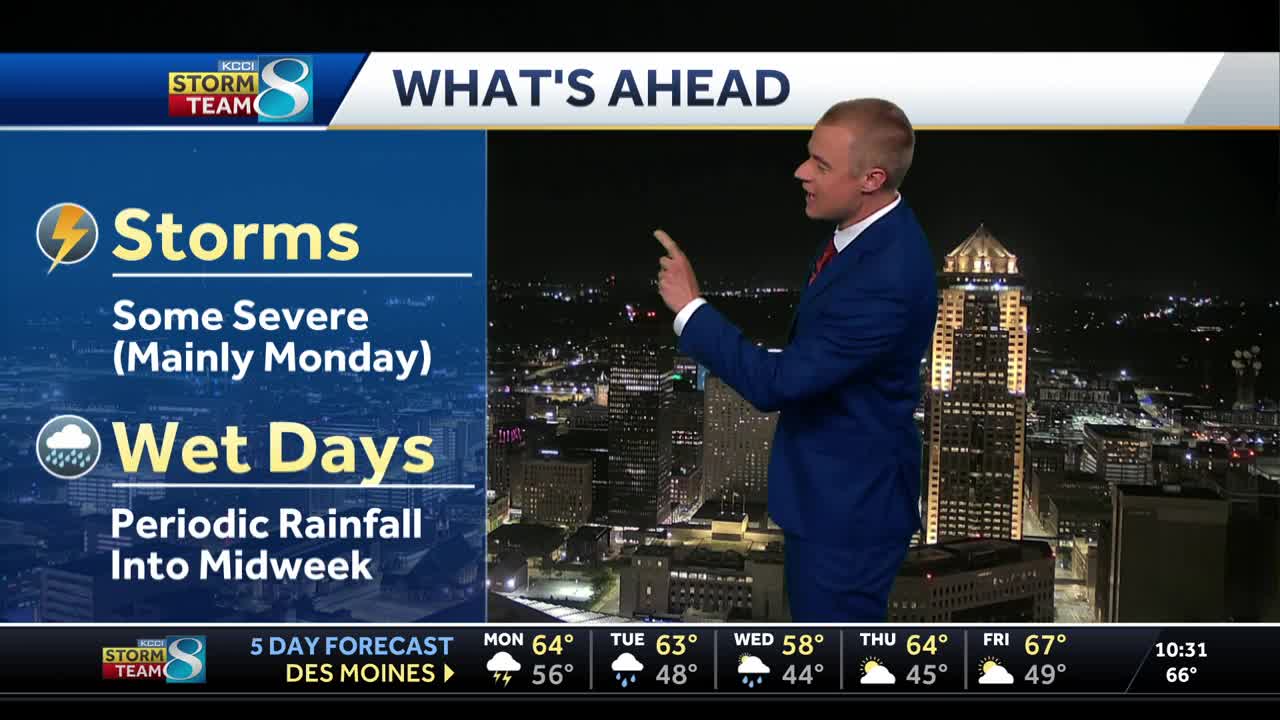 Iowa weather: Rain moves in tonight, then more follows