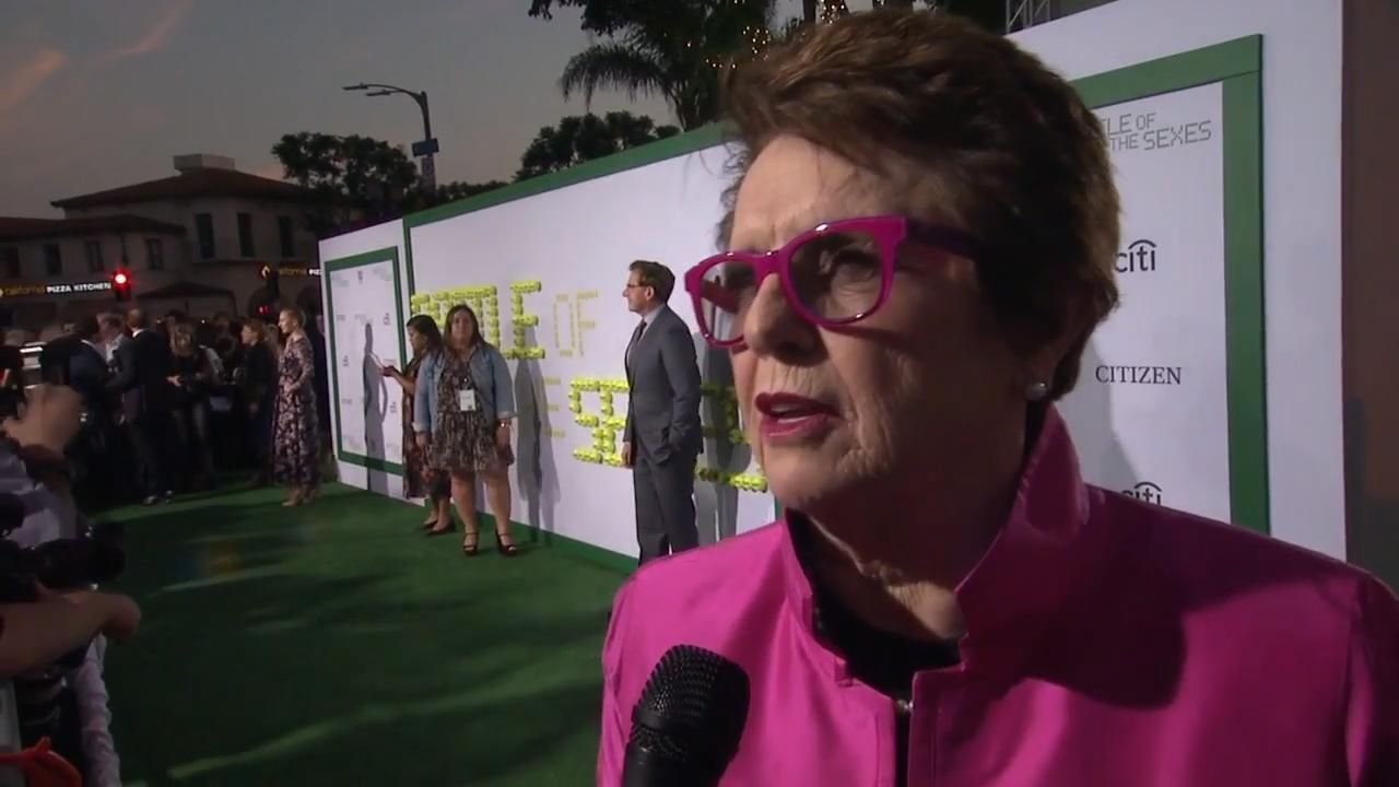 Stone lauds Billie Jean King at 'Battle of the Sexes' screening