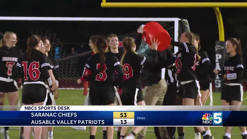 Saranac flag football awarded with Giant visit