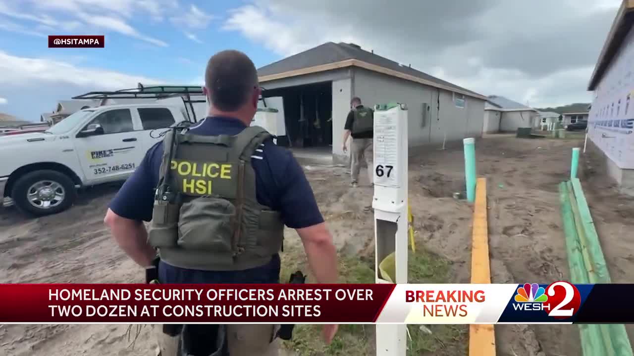Homeland Security Officers arrest undocumented immigrants in construction site near The Villages