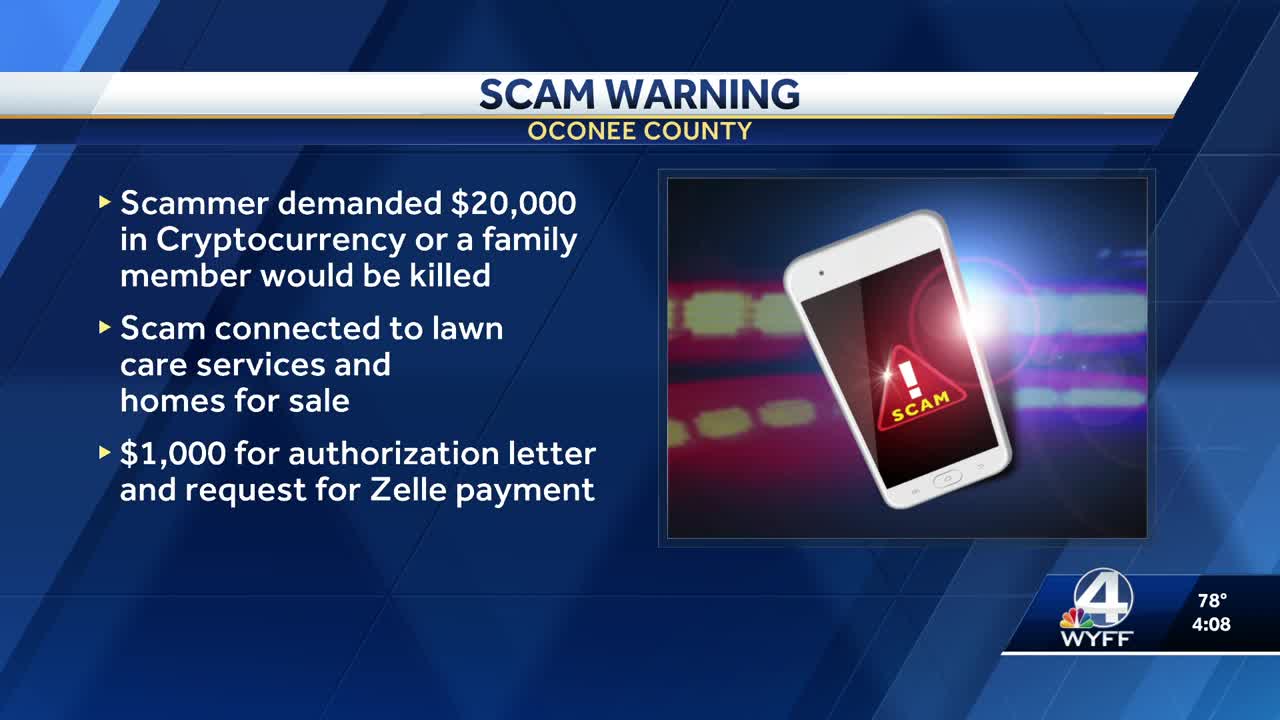 Scammer demands cryptocurrency from South Carolina resident or family member will die, report says