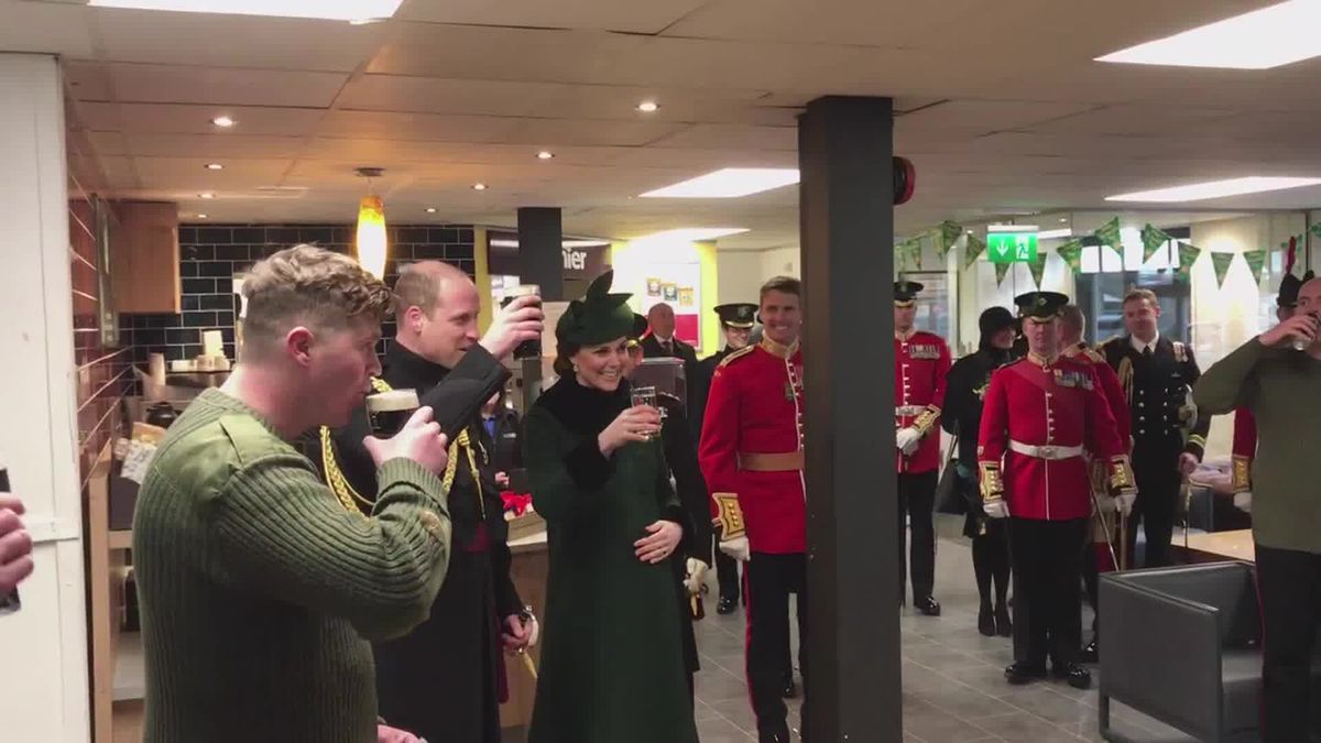 preview for Duke and Duchess of Cambridge toast Irish Guards on St. Patricks Day