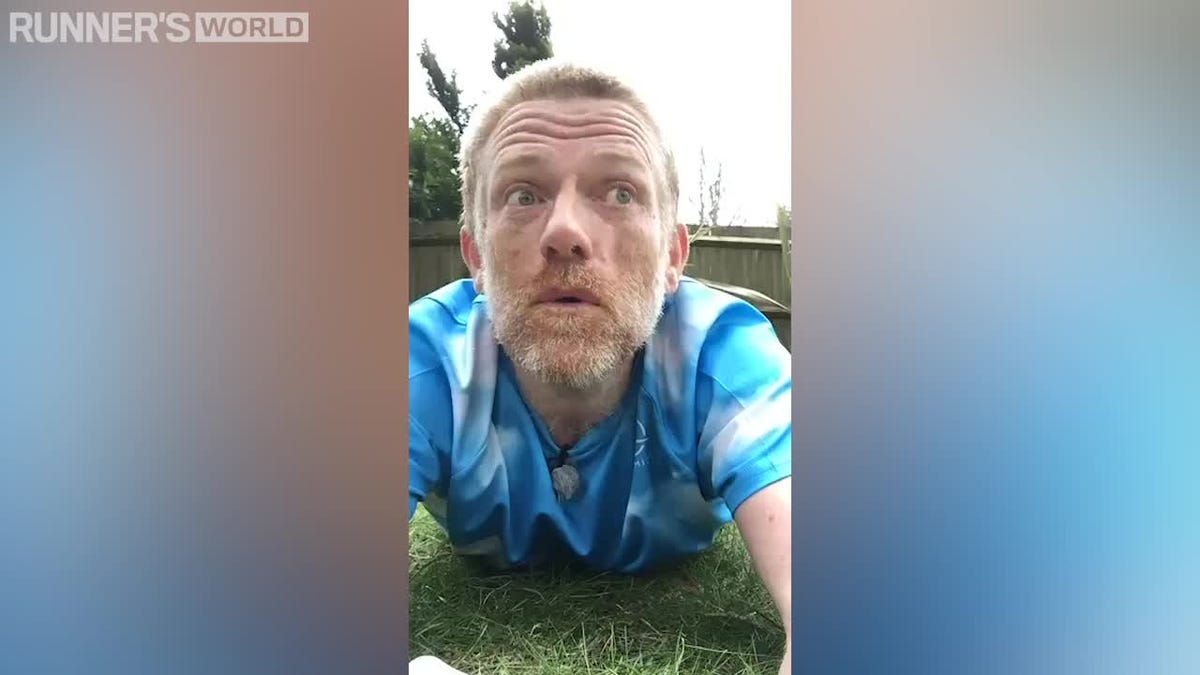 man running marathon garden