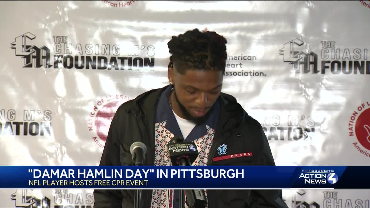 Damar Hamlin cheered in Pittsburgh homecoming