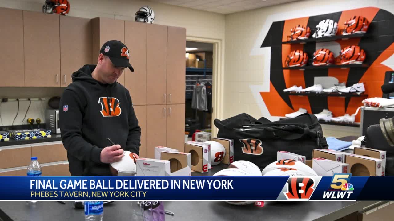 Final game ball from Bengals vs. Ravens game delivered in New York