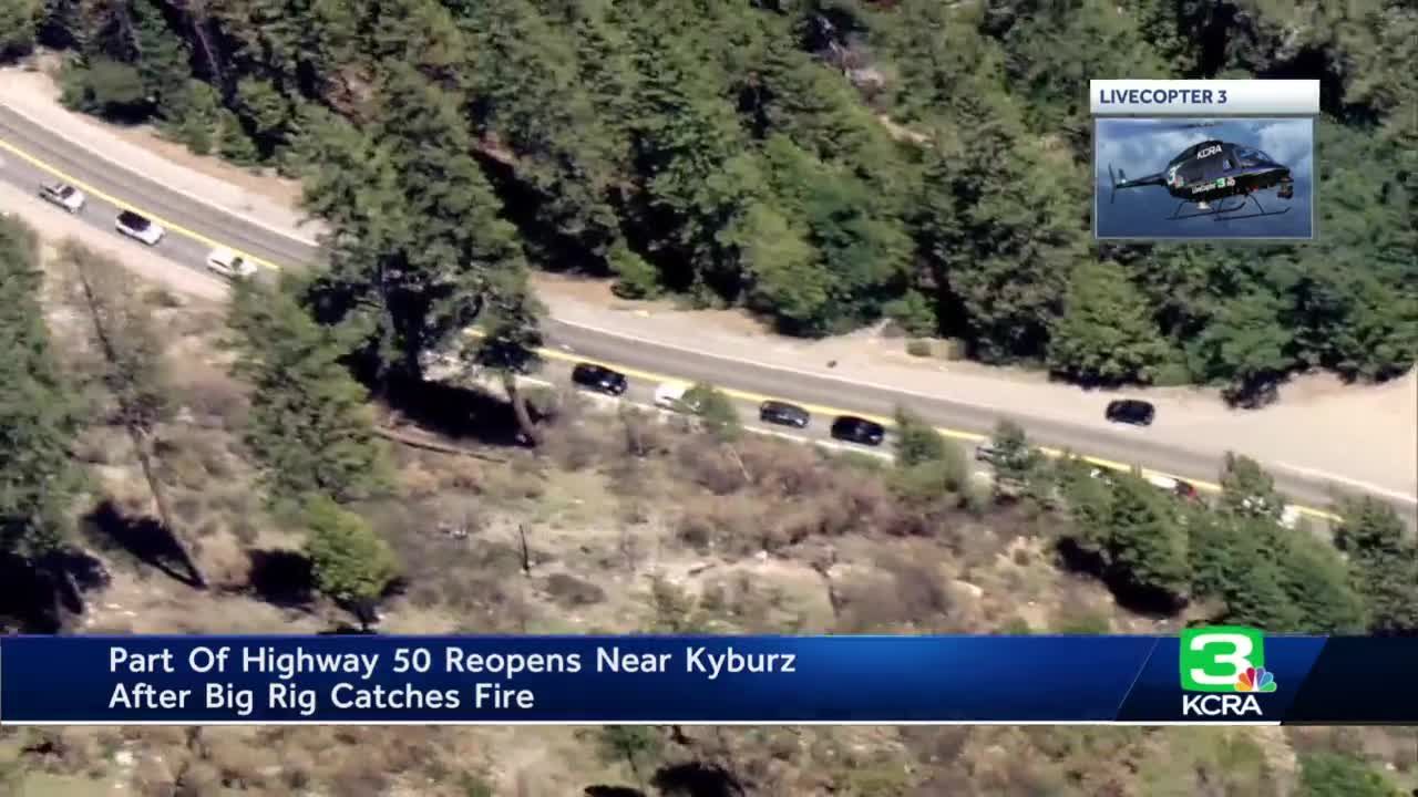 Big rig fires cause Sierra travel delays on I-80, Highway 50 on Friday