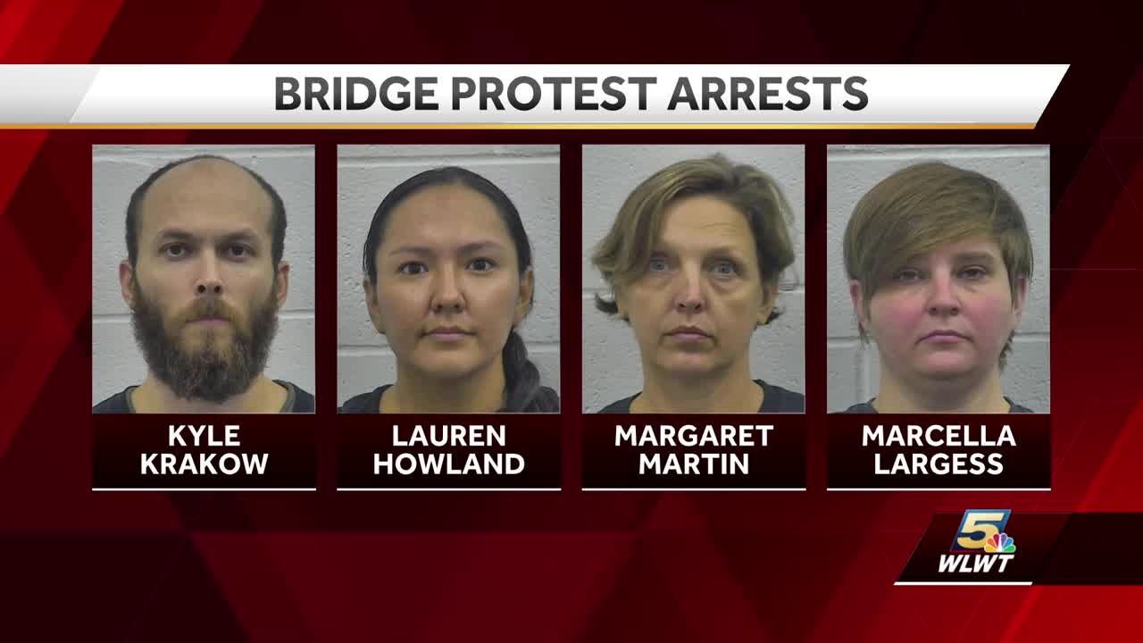 Police: 4 arrested after protest on Roebling Bridge Wednesday morning