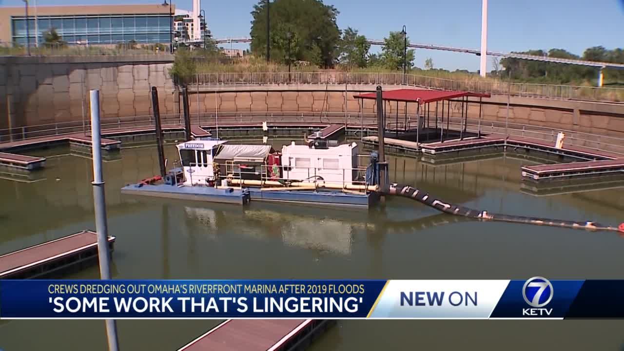 Crews dredging out Omaha's Riverfront marina from 2019 flooding