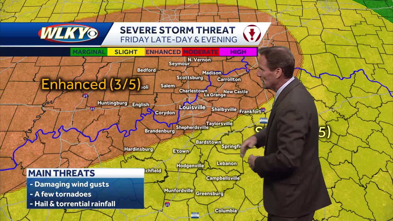 Isolated storms tonight, Severe alert late Friday