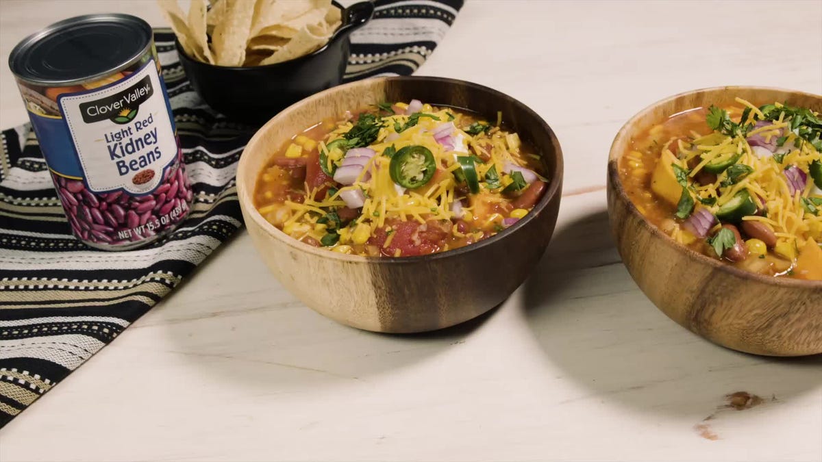 Video player poster image preview for Slow Cooker Vegetarian Chili | Delish + Dollar General