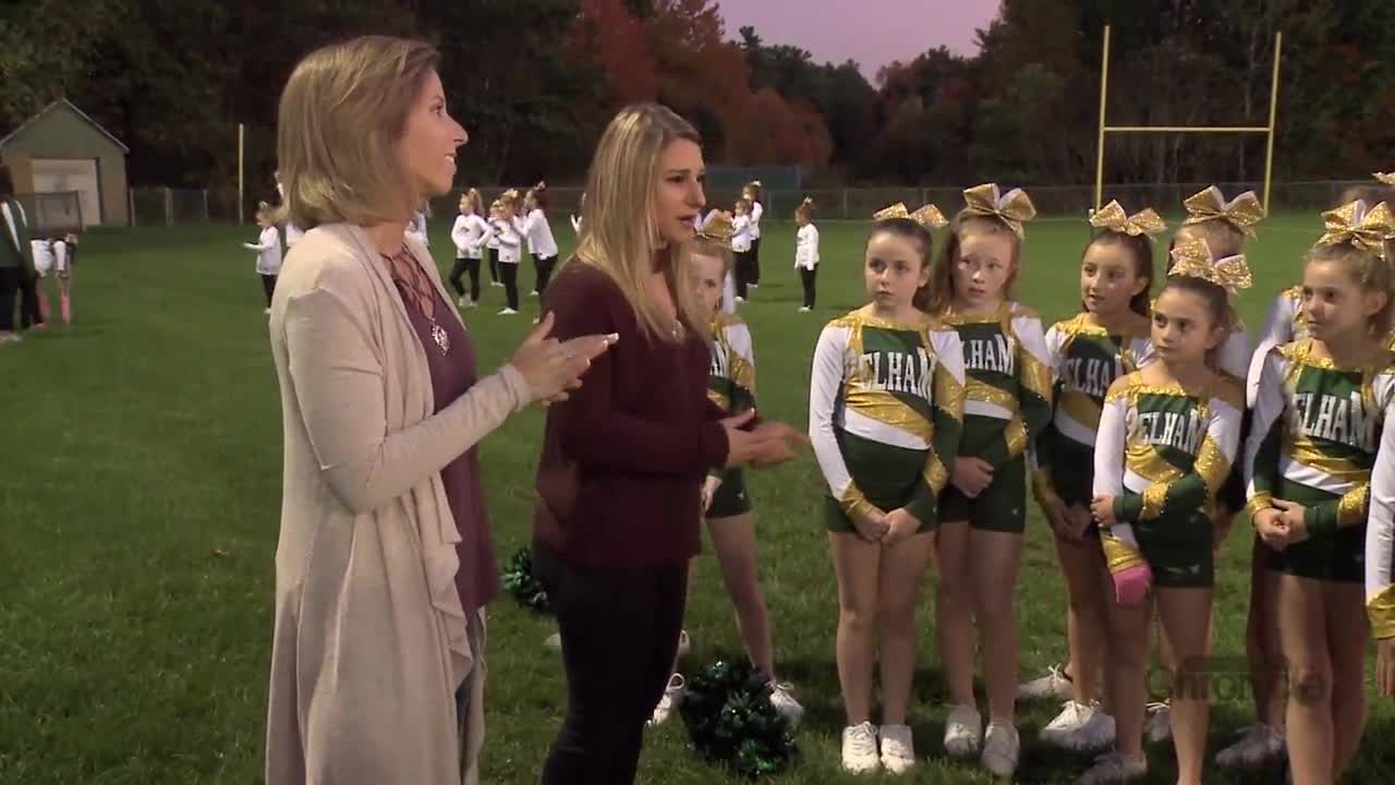 Patriots Cheerleaders Wear Halloween Costumes, Throwback Uniforms