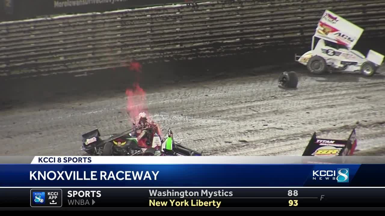 Must see video: Iowa Sprint Car driver escapes serious injury in fiery  crash at Knoxville Raceway