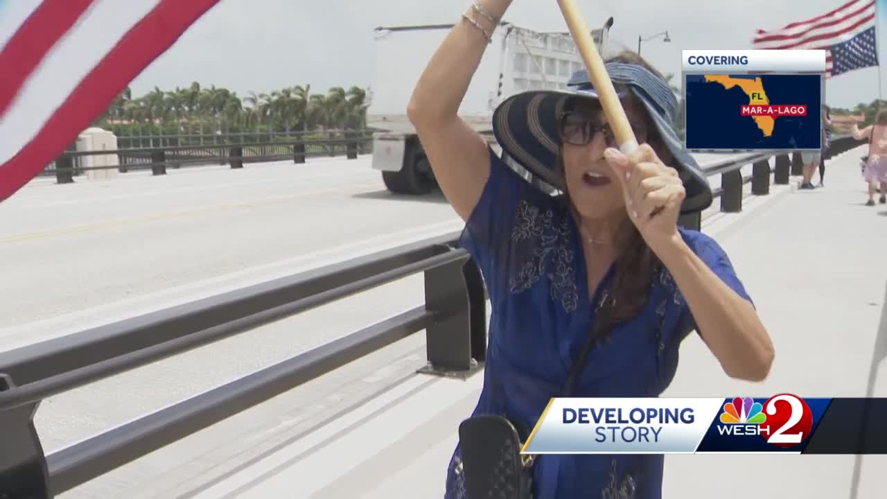 Chief Wahoo banner flying in Palm Beach from attorney's office balcony