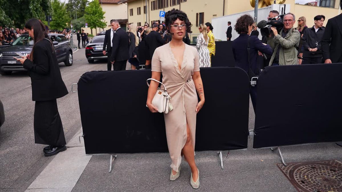 preview for Raye arriving at the Fendi SS25 show in Milan