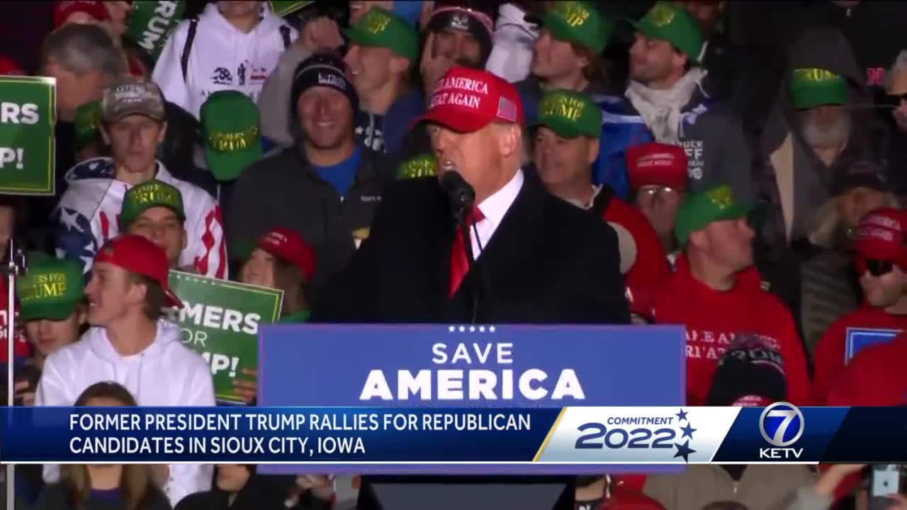 Election 2022: Trump addresses rally for Republicans in Sioux City