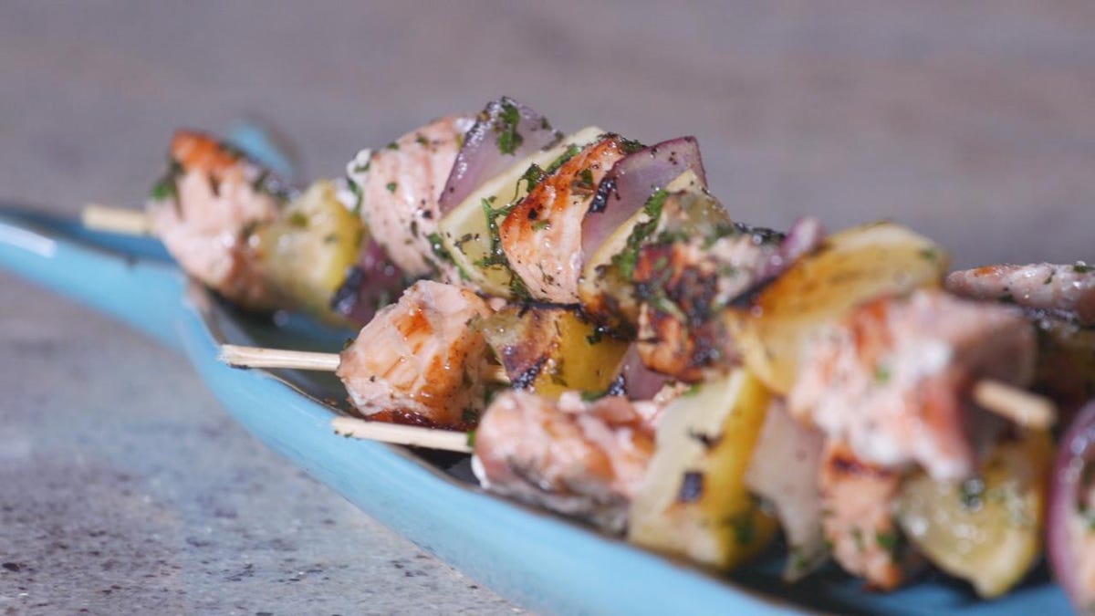 preview for Lemon Herb Salmon Kebabs