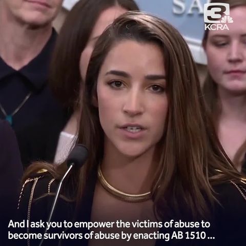 preview for Aly Raisman speaks at Capitol with sexual assault survivors