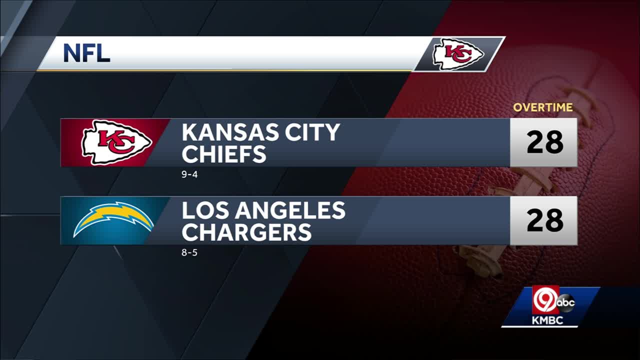 Kelce's OT Touchdown Gives Chiefs 34-28 Win Over Chargers