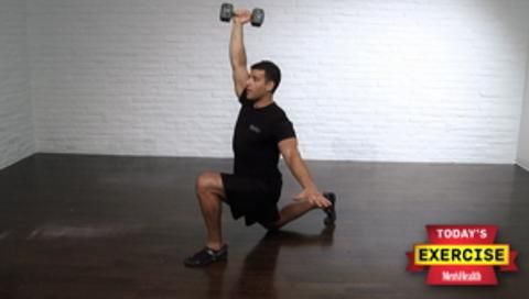 Dumbbell Lunge with Single Arm Overhead Press